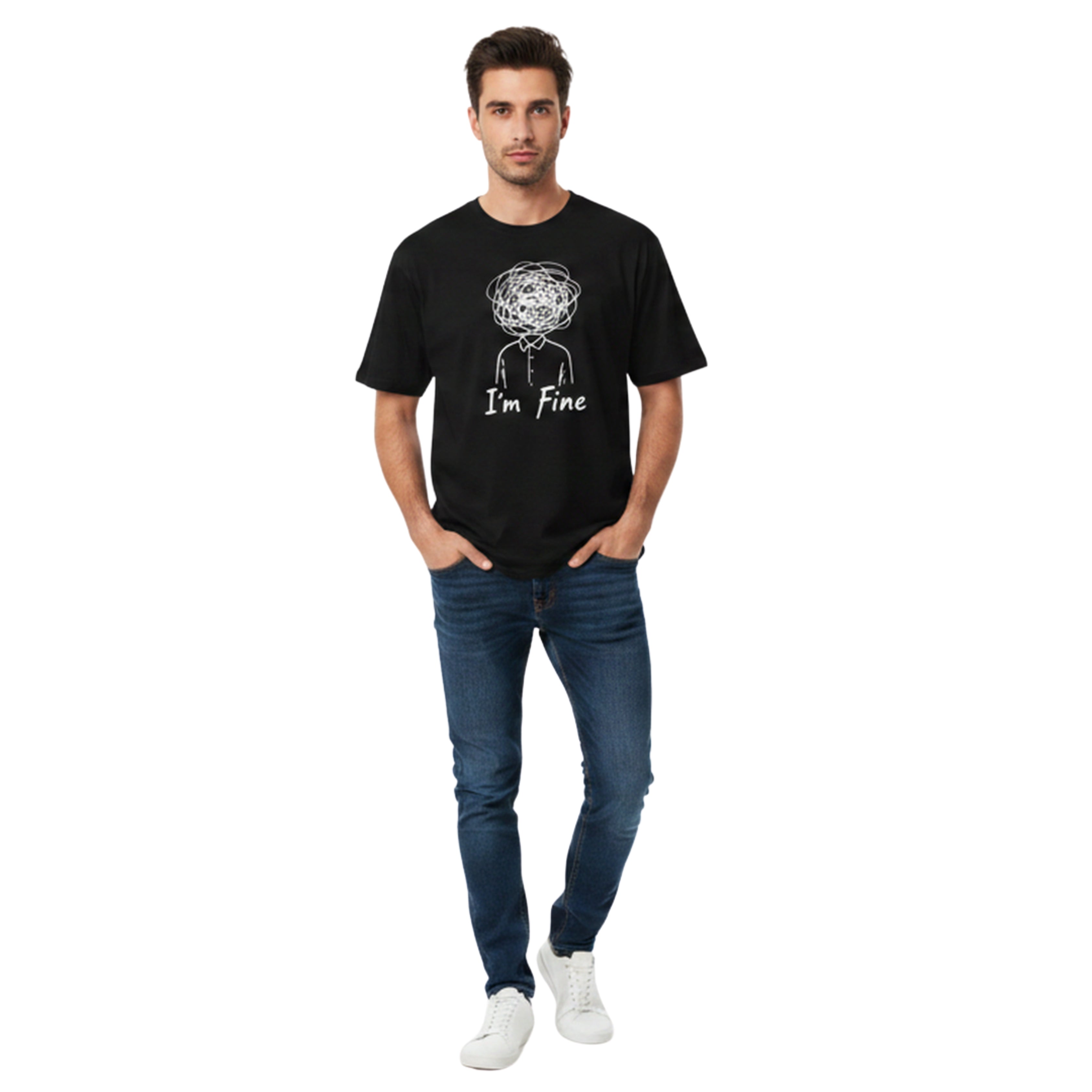 I'm Fine Graphic Print Unisex T-Shirt
