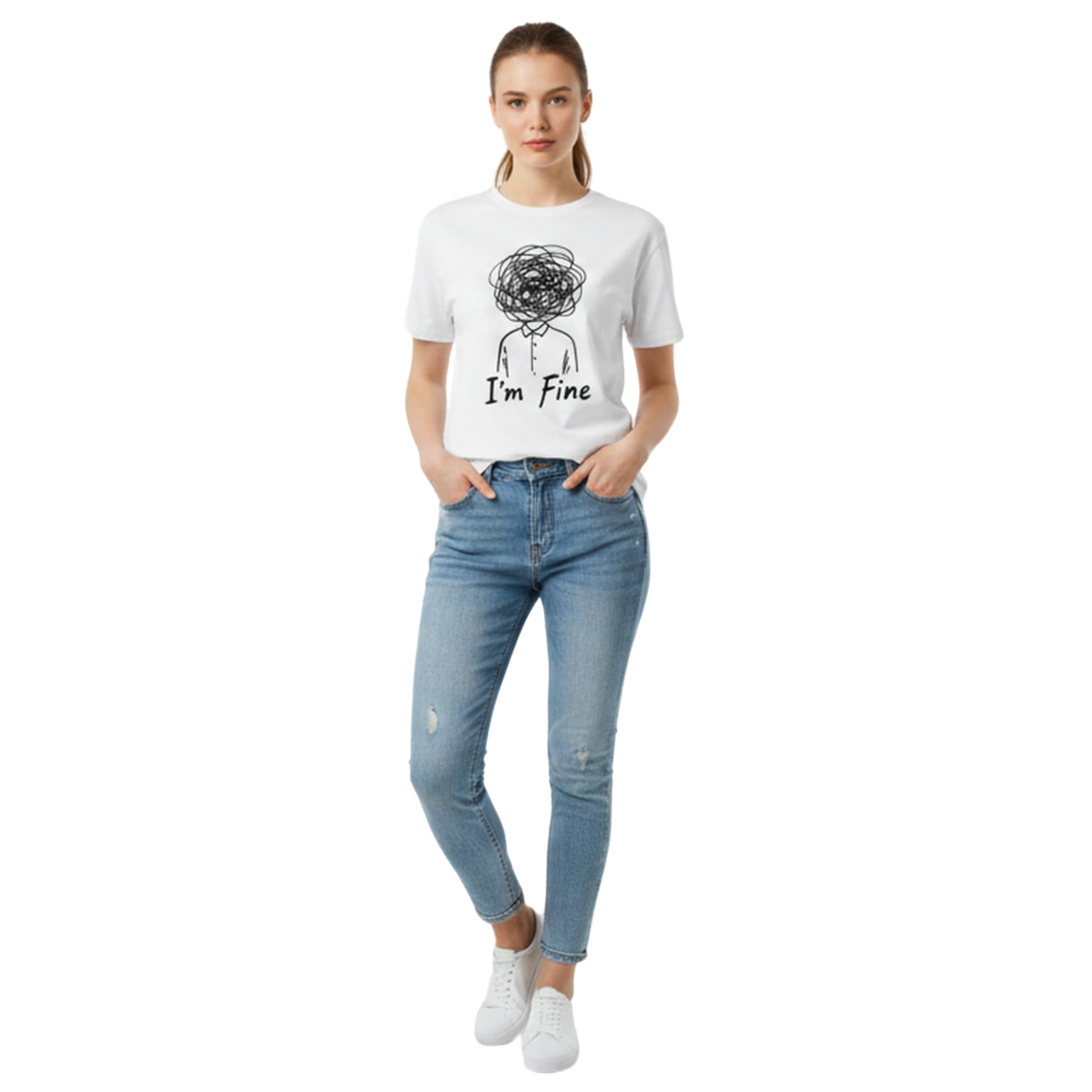 I'm Fine Graphic Print Unisex T-Shirt
